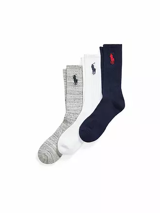POLO RALPH LAUREN | Lot de 3 paires de chaussettes bleu marine/blanc/gris |